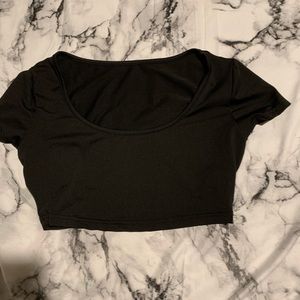 Fashion nova black scooped crop top